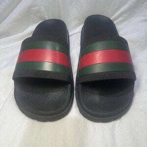 Boys Gucci slide sandal with Web